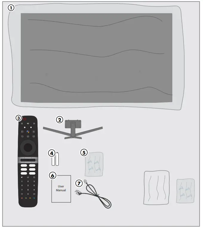 beko B55 C 985 B Smart Android TV - PACKING CONTENTS--