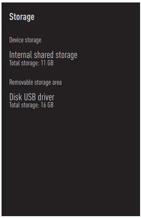beko B55 C 985 B Smart Android TV - Storage settings