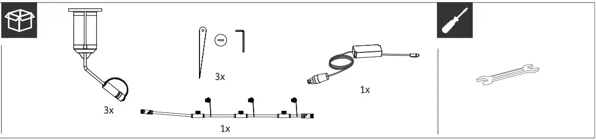 Plug Shine 94688 LED Garden Spotlight Classic CH Basic Set - Product Overview 2