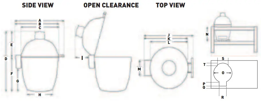 KAMADO JOE KJ15041123 Digital Charcoal Grill and Smoker - SIDE VIEW