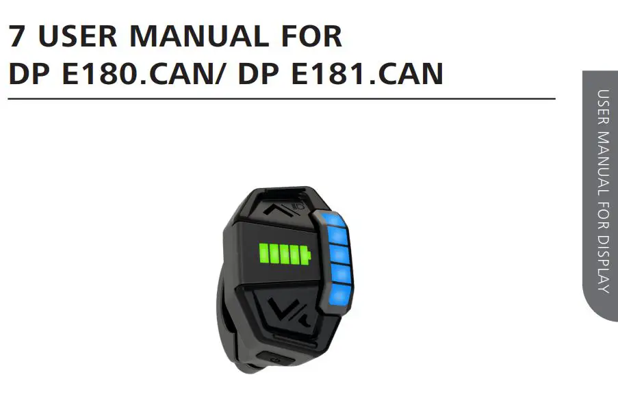 BAFANG DP E181.CAN Mounting Parameters Display User Manual