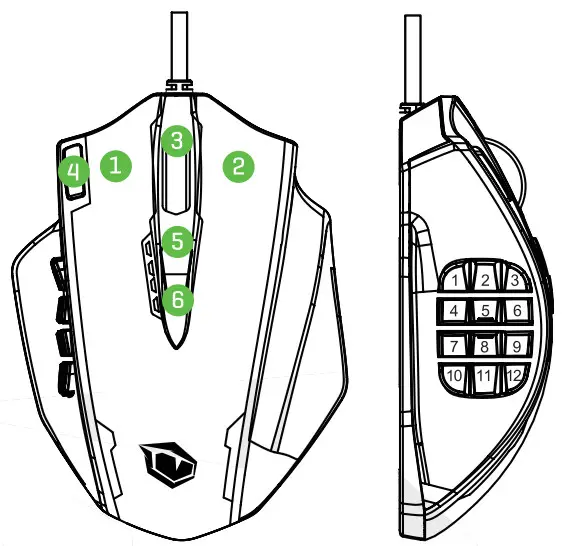 PUSAT V8 MMO Gaming Mouse - fig 1