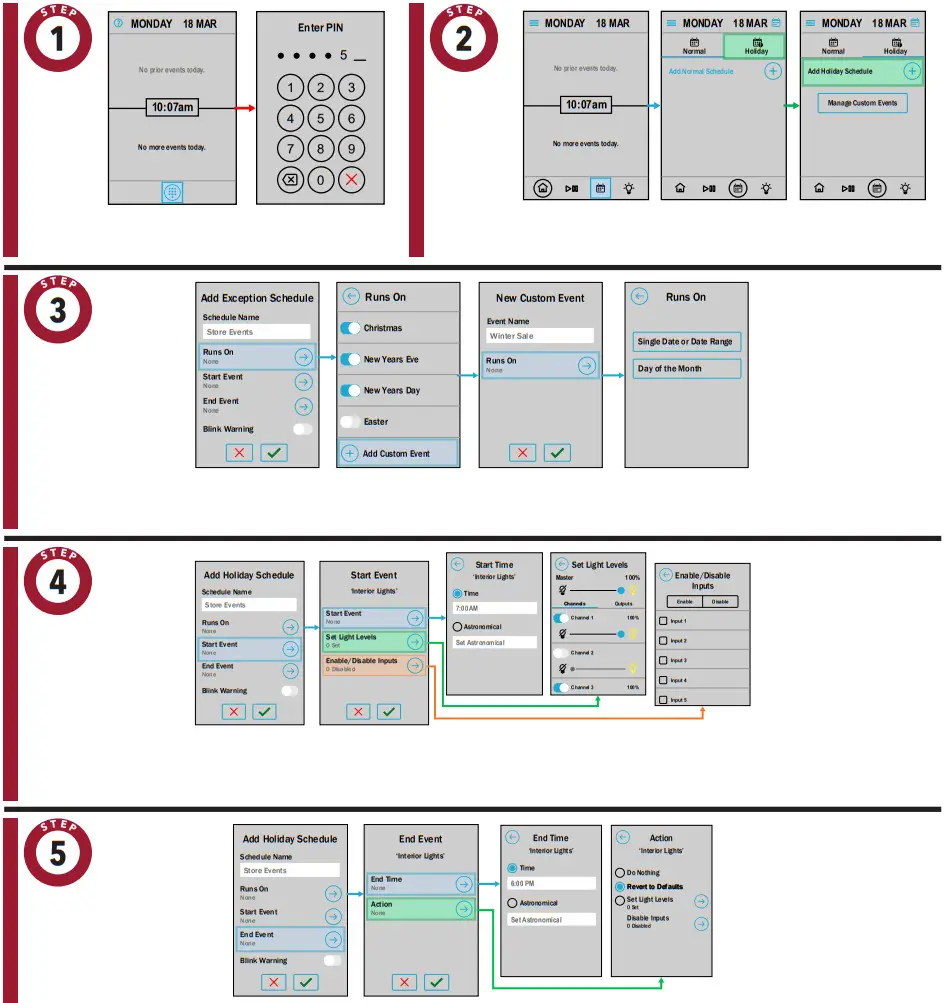 Acuity Brands DTC Digital Time Clock - Holiday Schedule