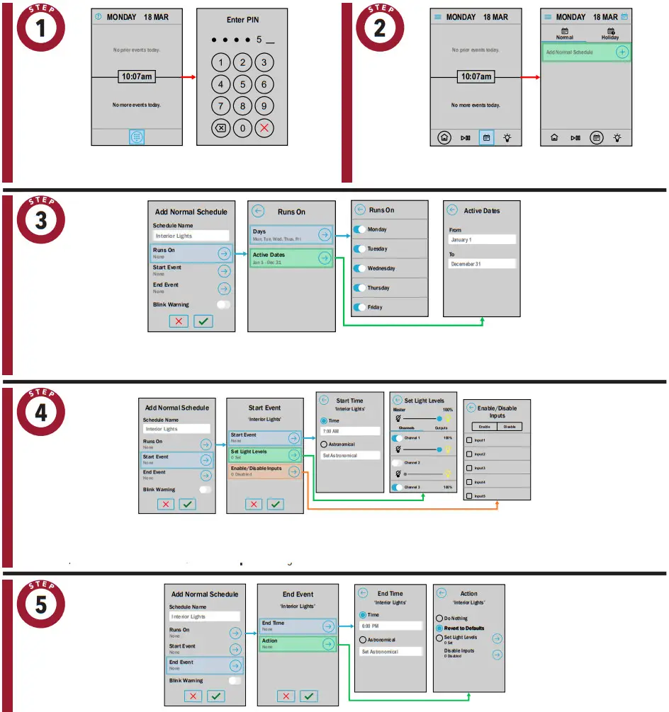 Acuity Brands DTC Digital Time Clock - Normal Schedule