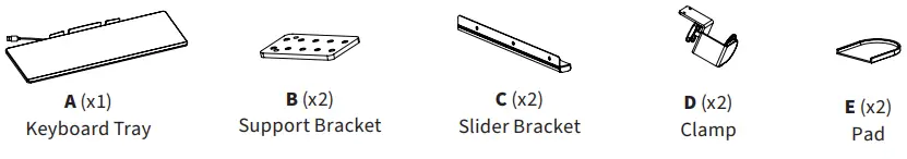 V I V O-MOUNT-KB05GL-Clamp-on-Height-Adjustable-Keyboard-Tray-with-RGB-Lights-fig 2