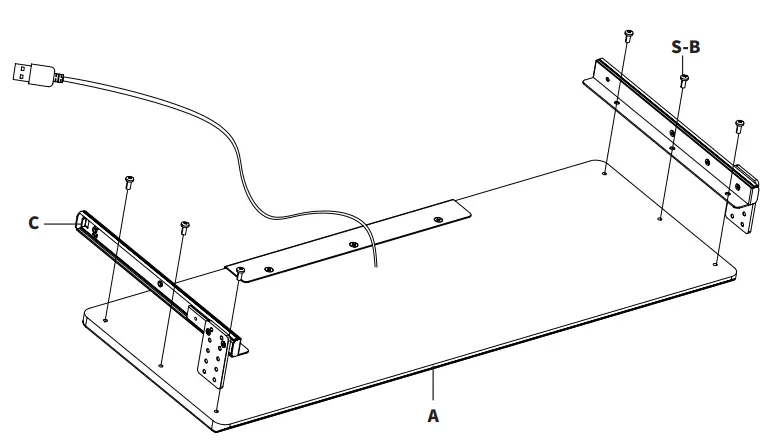 V I V O-MOUNT-KB05GL-Clamp-on-Height-Adjustable-Keyboard-Tray-with-RGB-Lights-fig 7