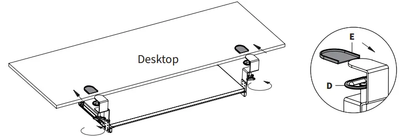 V I V O-MOUNT-KB05GL-Clamp-on-Height-Adjustable-Keyboard-Tray-with-RGB-Lights-fig 9
