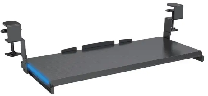 V I V O-MOUNT-KB05GL-Clamp-on-Height-Adjustable-Keyboard-Tray-with-RGB-Lights-product