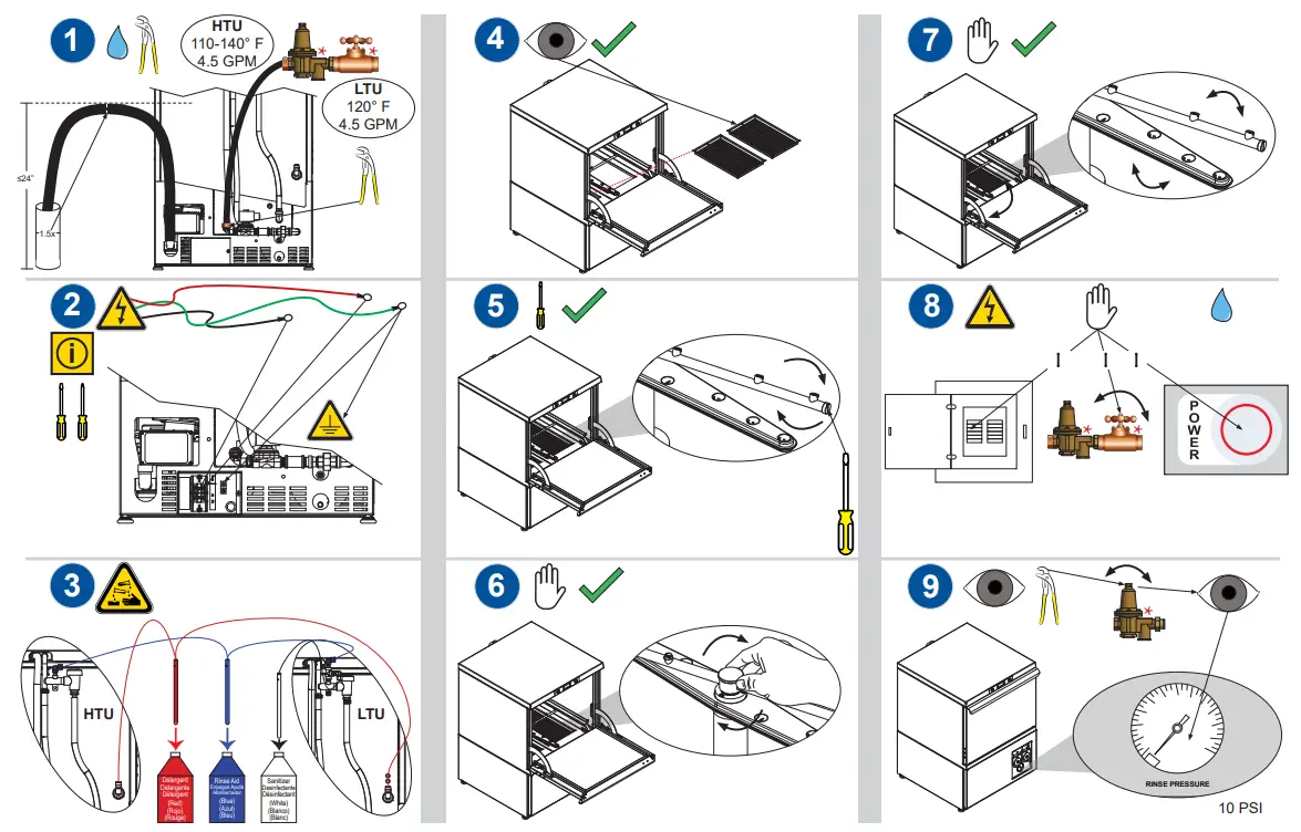 Jackson NXP HTU LTU NXP Series Undercounter Dish Machines - Figure