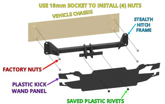 STEALTH HITCHES SHR31040 BMW iX Tow Package Combo Hitch Receiver - FRAME