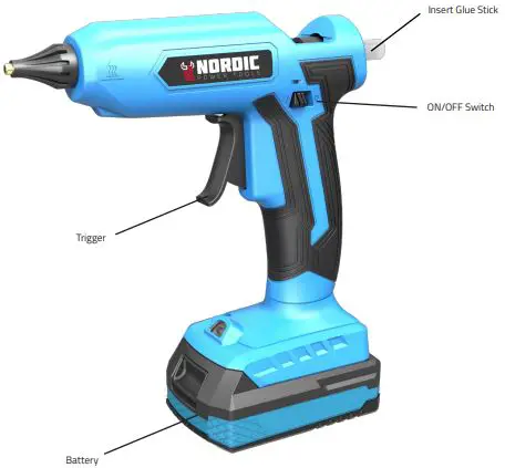 NORDIC GG-L0118 18V Cordless Glue Gun-FIG2