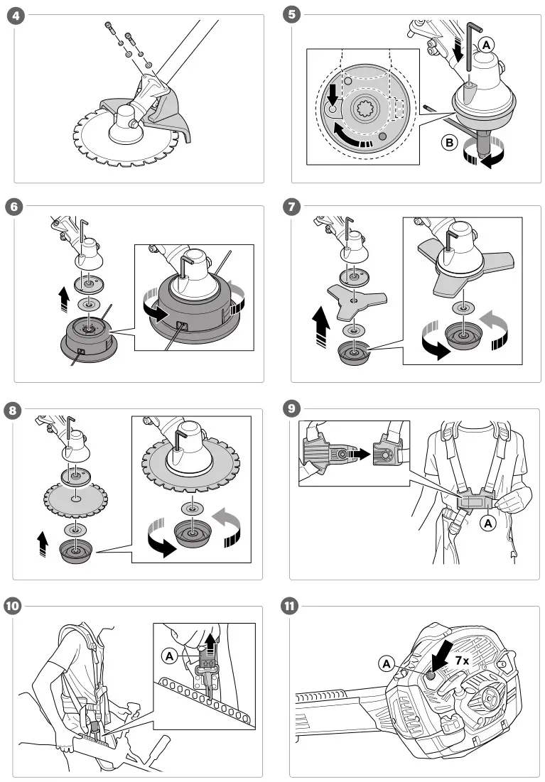 MEEC TOOLS 000903 Brushcutter - Fig 4 to 11