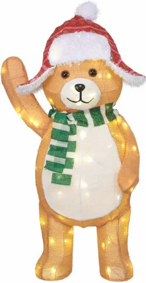 HOME ACCENTS Holiday 22RT27521141 3ft Yuletide Lane LED Waving Teddy Bear