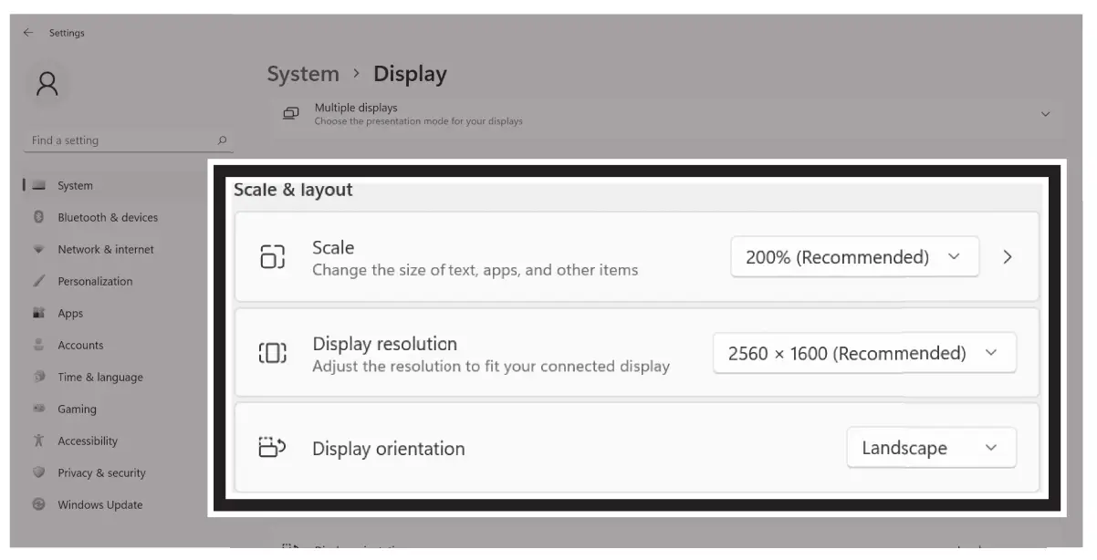 Setting Screen (Extension Mode)