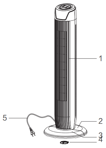 Aikoper-FZ10-19JR-Oscillating-Quiet-Cooling-Fan-Tower-fig-1