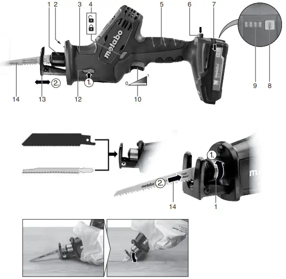 metabo PowerMaxx ASE SSE 18 LTX Compact Cordless Recipro Saw - fig 2