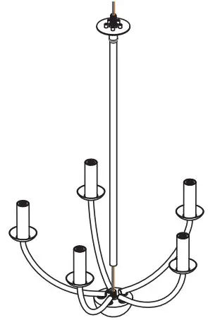 QUOIZEL BYN2824AB Bryn 5 Light Antique Nickel Pendant - fig 2