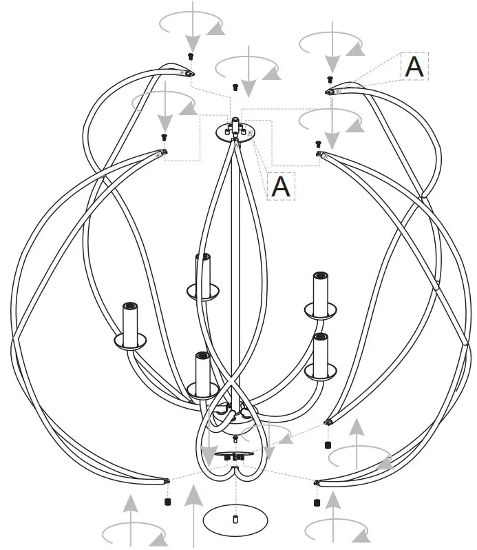 QUOIZEL BYN2824AB Bryn 5 Light Antique Nickel Pendant - fig 3