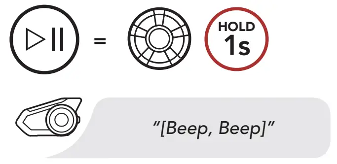 HARLEY DAVIDSON Motorcycle Bluetooth Communication System - Play Pause