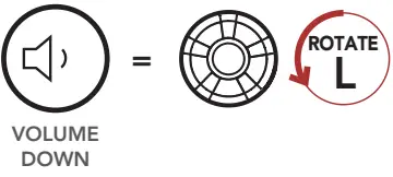 HARLEY DAVIDSON Motorcycle Bluetooth Communication System - Volume Down