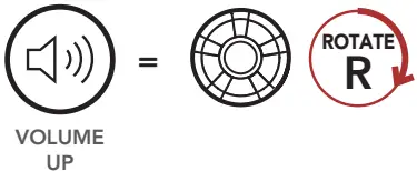 HARLEY DAVIDSON Motorcycle Bluetooth Communication System - Volume Up