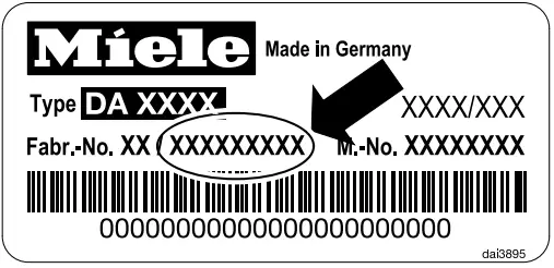 Miele 11 559 010 Built In Rangehoods - ber code