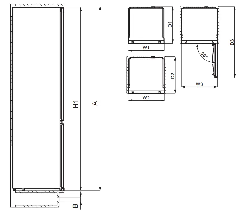 AEG SCE818E6TS Fridge Freezer - Fig 1