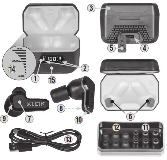 KLEIN TOOLS AESEB2 ELITE Bluetooth Jobsite Earbuds - FEATURE DETAILS