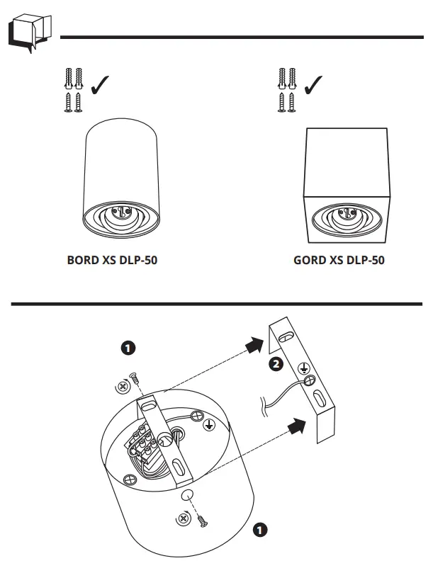 Kanlux BORD XS DLP Ceiling Mounted Spotlight Fitting - fig 1