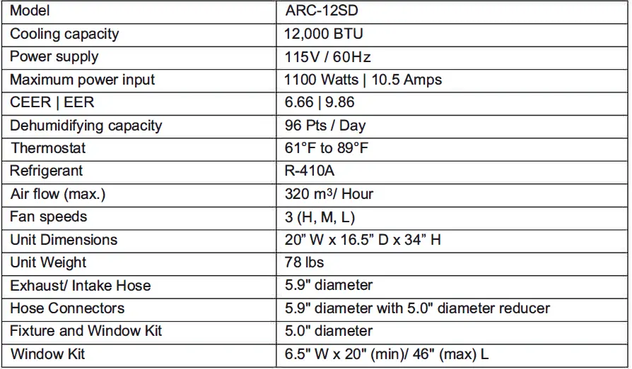 Whynter ARC-12SD Portable Energy Efficient Air Conditioner 16