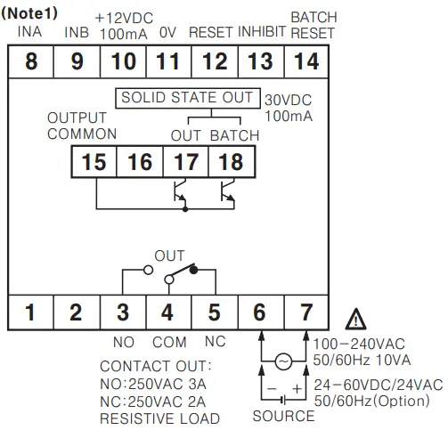 Autonics CT6Y Ebike Display Cash Counter - Connection 11