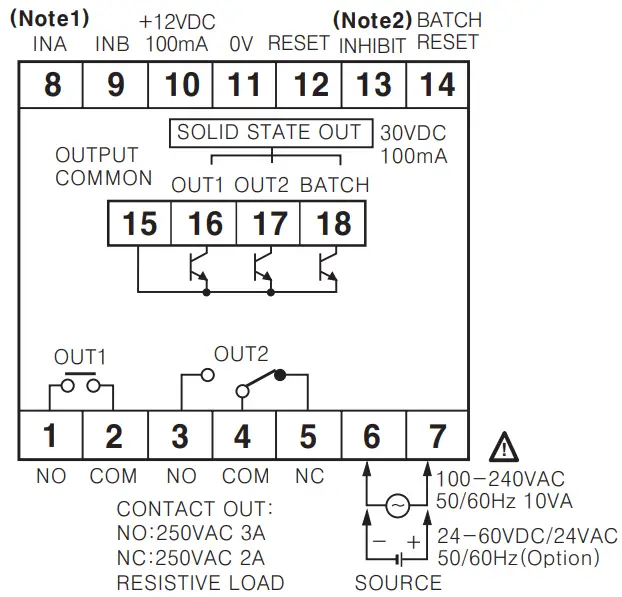 Autonics CT6Y Ebike Display Cash Counter - Connection 13