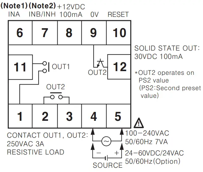 Autonics CT6Y Ebike Display Cash Counter - Connection 7