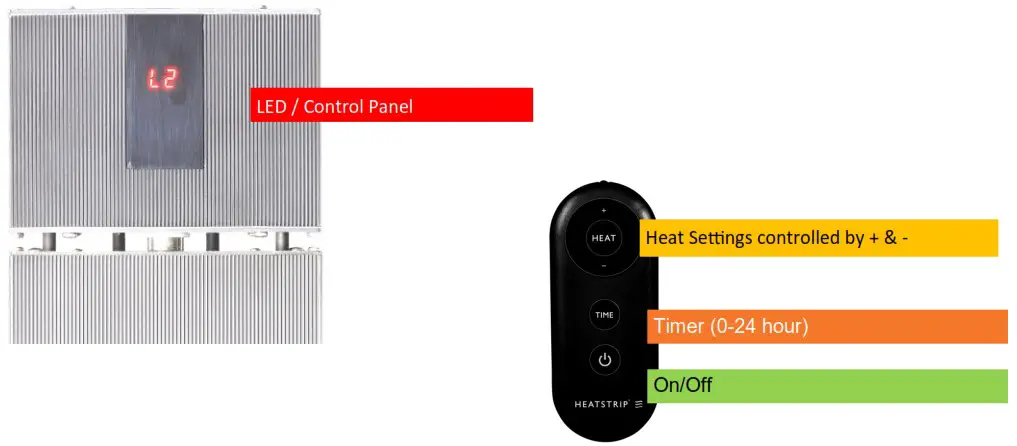 HEATSTRIP TF2200RW Electric Radiant Heater with Remote - Remote pairing l
