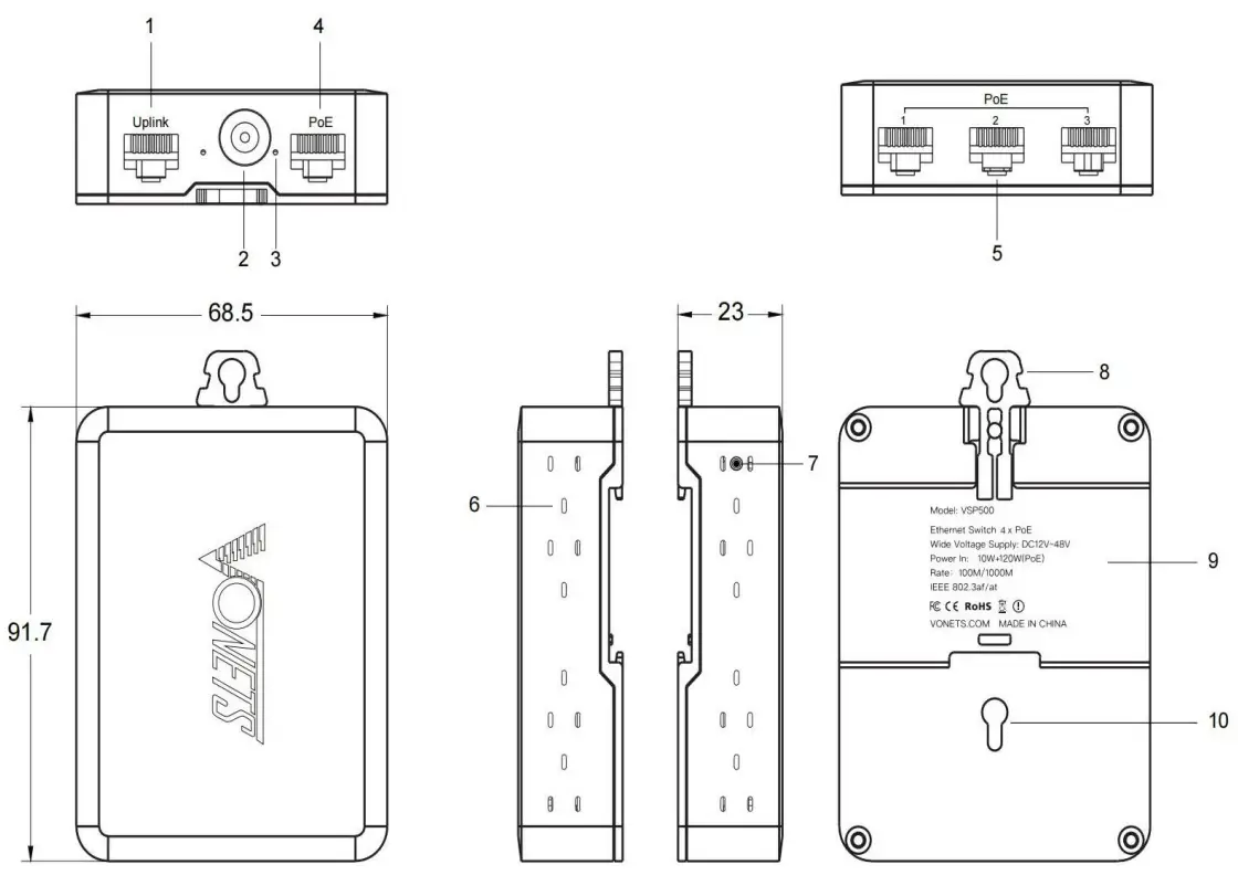 VONETS VSP500 Series Industrial Ethernet PoE Switch - fig 5