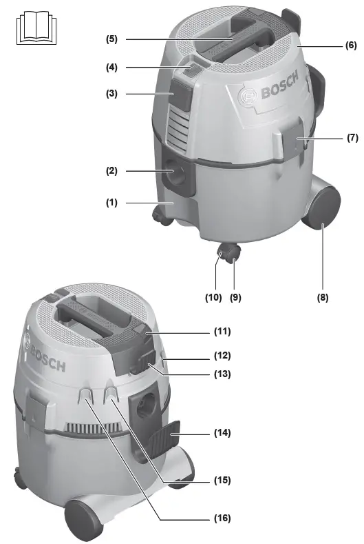 BOSCH GAS 20 L SFC Professional Wet or Dry Dust Extractor 1