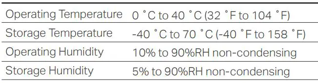 tp-link TL-SG1016D 16-Port Gigabit Desktop PoE Switch Installation Guide - Environmental and Physical Specifications