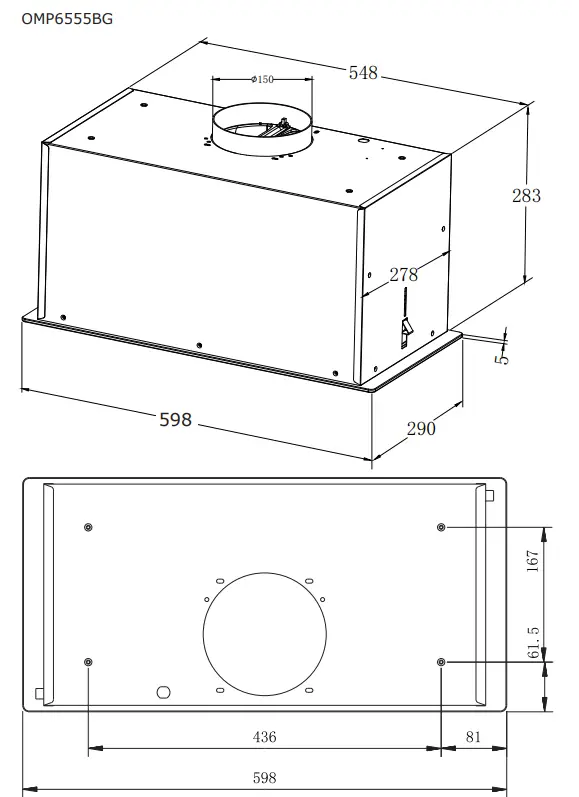 Amica OMP6552BG Kitchen Extractor Hood - Parts 1