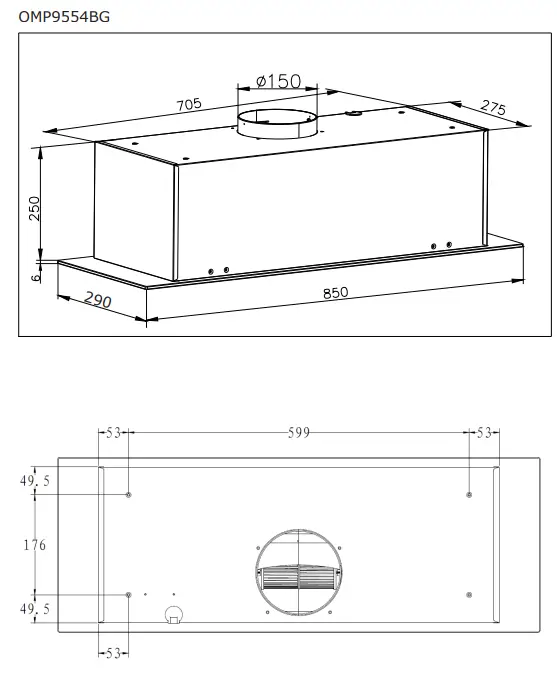 Amica OMP6552BG Kitchen Extractor Hood - Parts 4