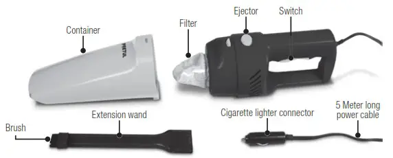 PRETUL 22090 Car Vacuum Cleaner - SAFETY INSTRUCTIONS