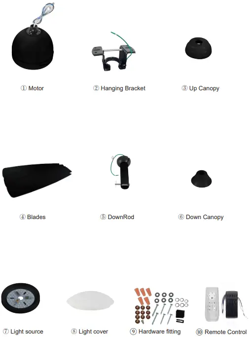 Warmiplanet WICF01-1 Ceiling Fan with Light-FIG1