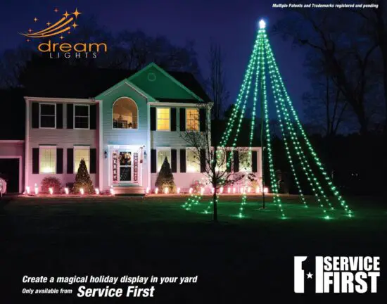 SERVICE FIRST Dream Flagpole Christmas Tree Light