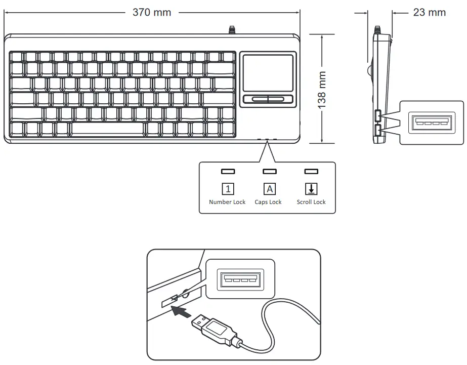 perixx PERIBOARD-515 H PLUS Wired Mini Membrane Touchpad Keyboard - product illustration