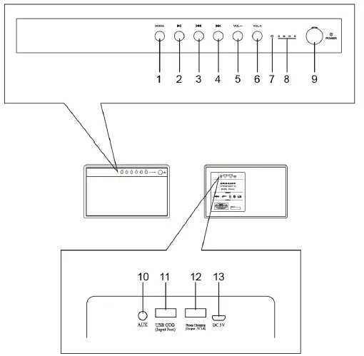 CROSLEY-CR3112A-BK-Montero-Bluetooth-Speaker-FIG-1