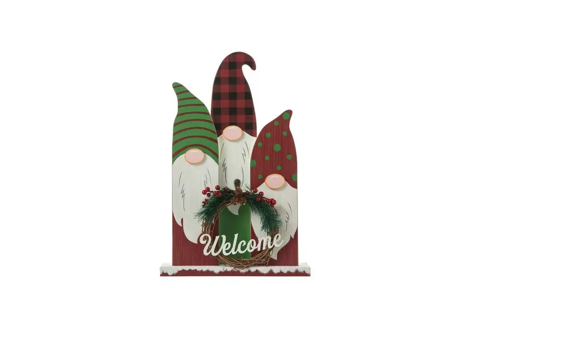 Glitzhome 2009900036 Wooden Gnome Family Table Decor Instruction Manual