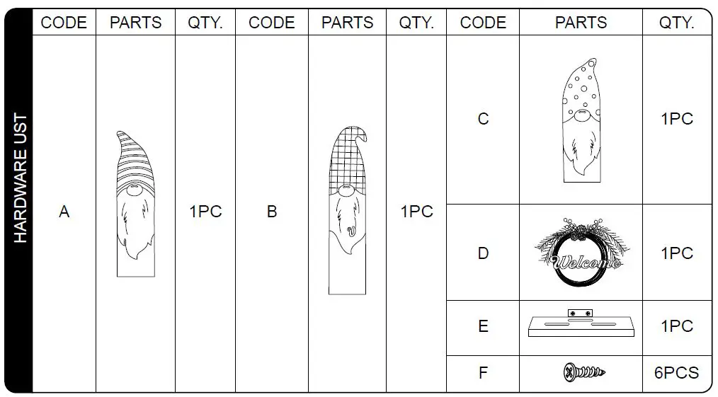 glitzhome-2009900036-Wooden-Gnome-Family-Table-Decor-FIG-1