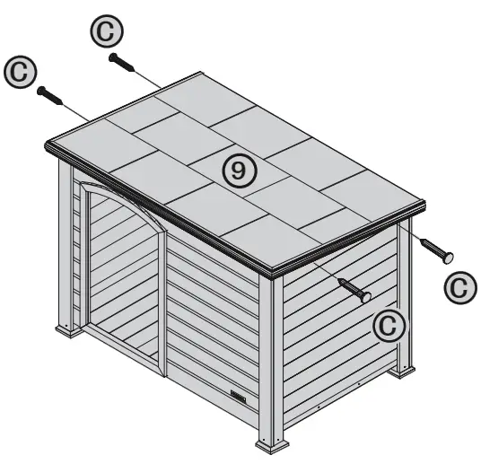 KERBL 82397 Dog House with Terrace - Parts 4