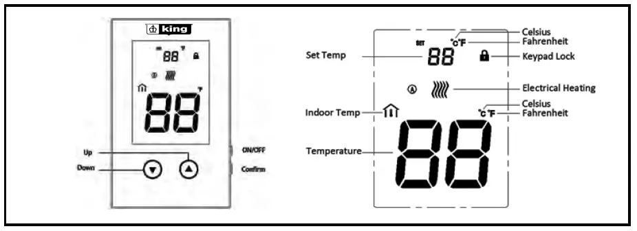 King Electric K322E Electronic Non Programmable Thermostat 2