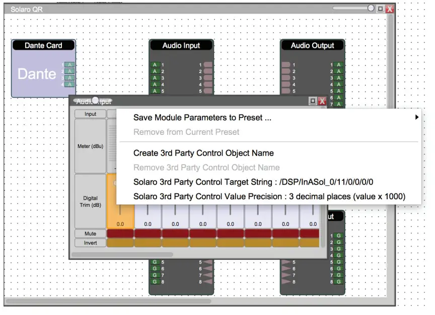 XILICA FR1-D Solaro Series Digital Signal Processor - Control Objects Setup