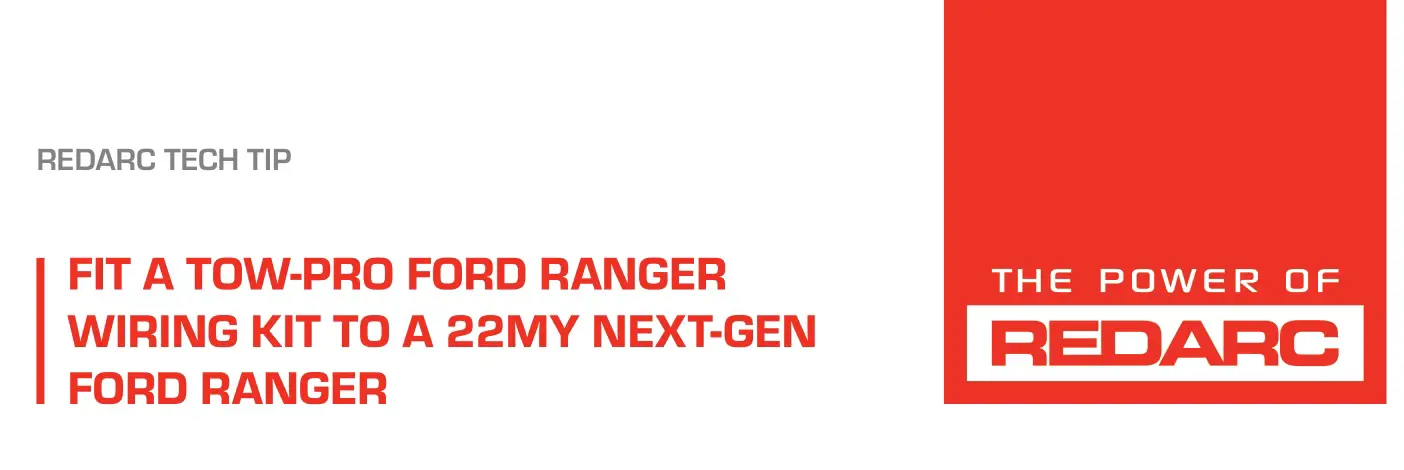 REDARC 22MY Next Generation Ford Ranger Instruction Manual